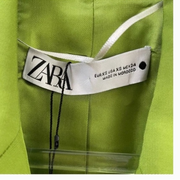 Zara Formal Vest Sleeveless Blazer Waistcoat Lime Green XS - Picture 2 of 10